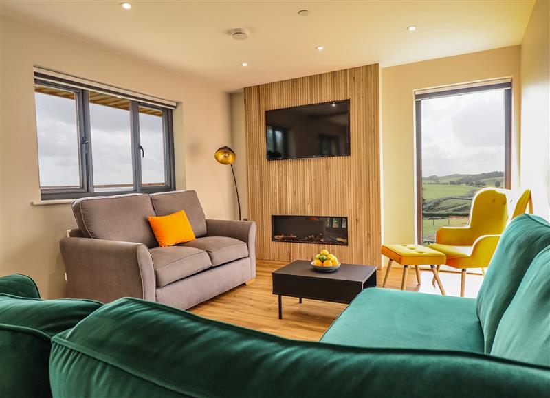 This is the living room at Mynydd Y Glyn Lodge, Llanfyllin near Llanrhaeadr-Ym-Mochnant