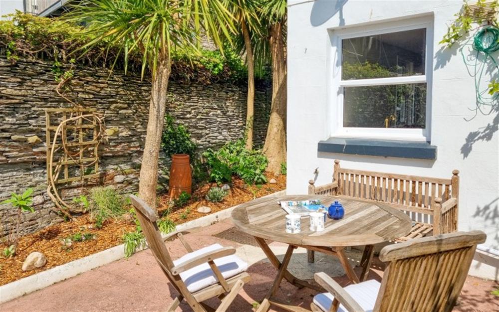 The perfect spot for alfresco dining.  at Myrtle Cottage in Kingsbridge