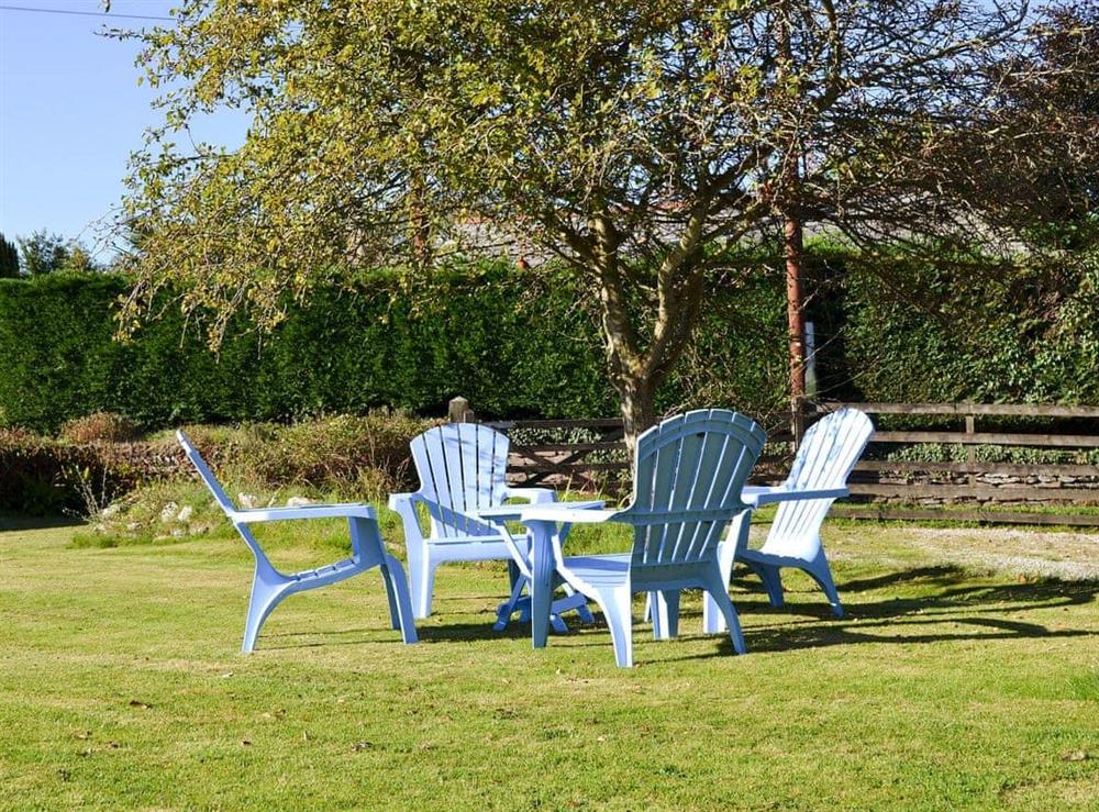 Large garden with garden furniture and barbecue (photo 2) at Nan-Tis in St Issey, near Padstow, Cornwall