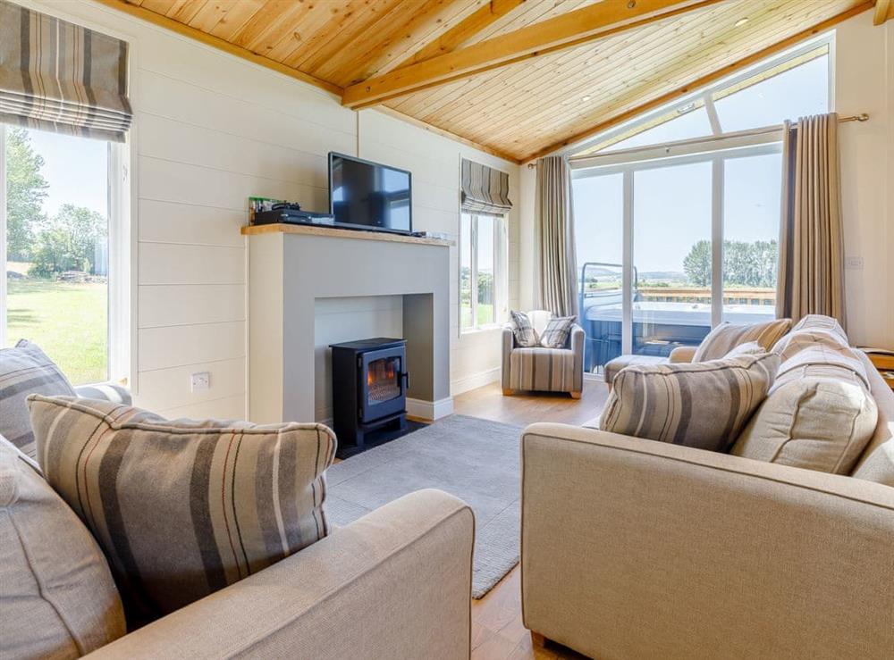 Living area at Nanny Goat Lodge in Chadwick, near Worcester, Worcestershire