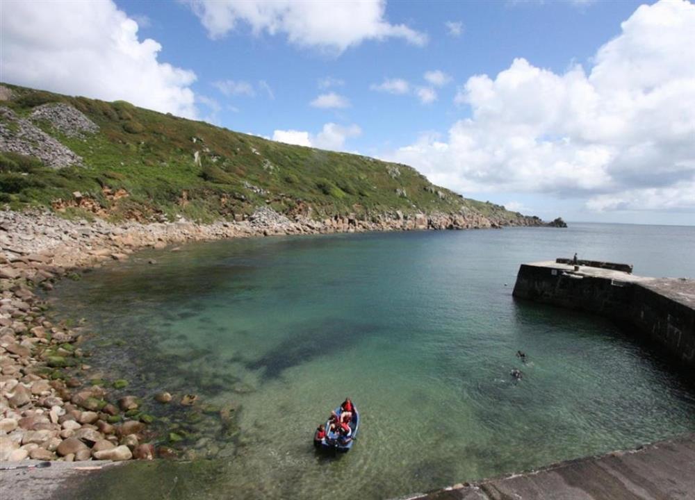 Lamorna slipway and harbour nearby