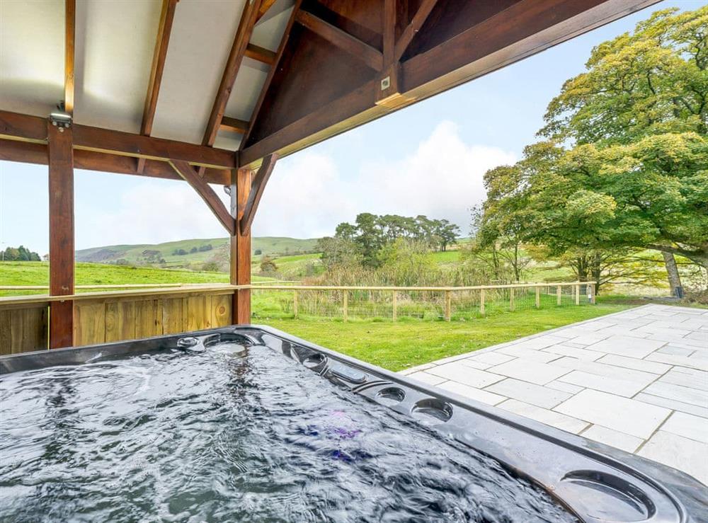 Hot tub at Nanthir House in Davids Well, Powys