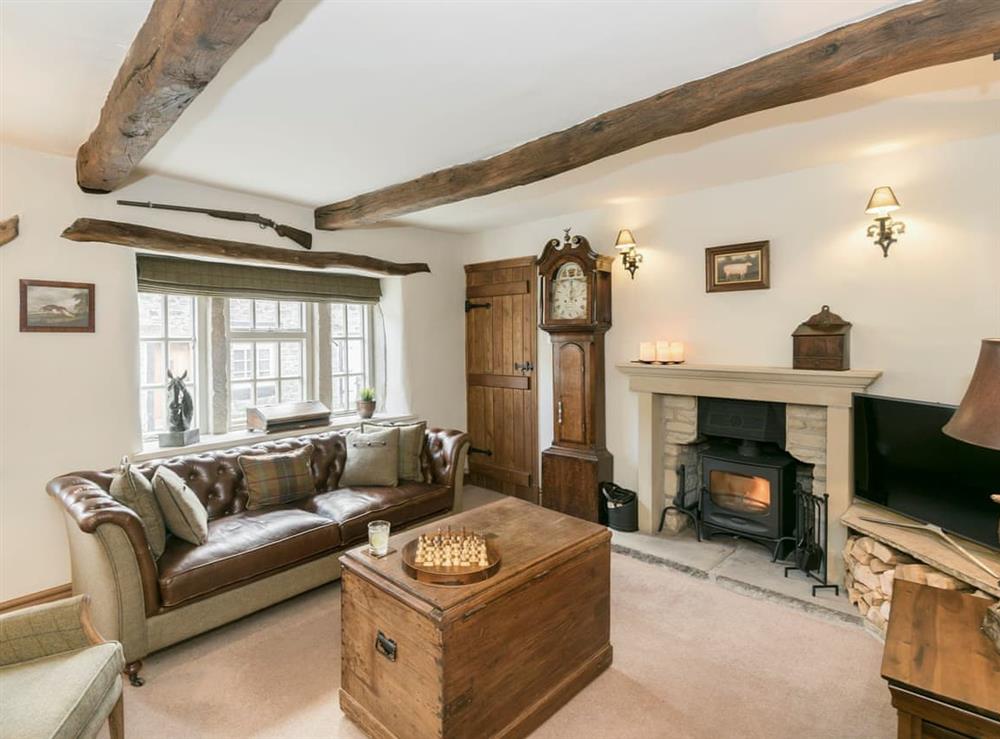 Warm and welcoming living room at Narrowgates Cottage in Barley, near Barrowford, Lancashire, England