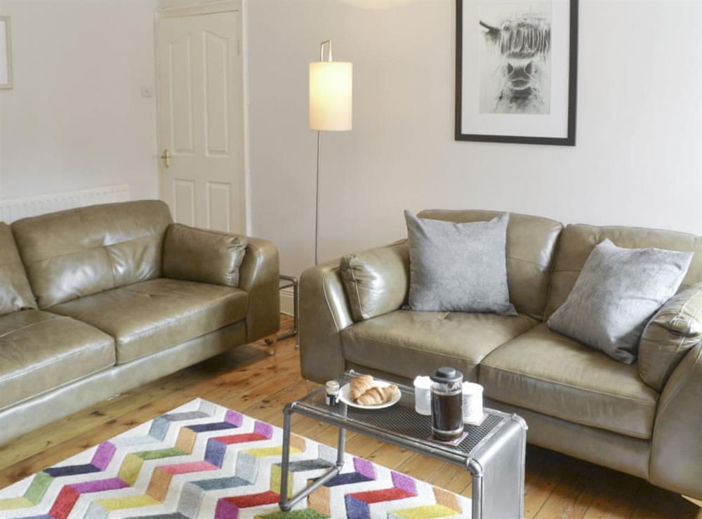Comfy stylish living room at Naters Apartment in Cullercoats, near Whitley Bay, Tyne and Wear