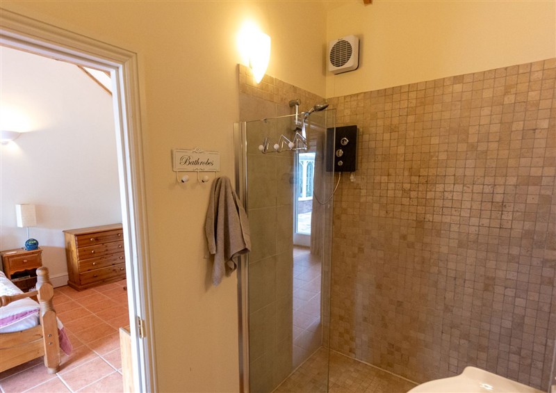 The bathroom at Natures Lodge, Cookley