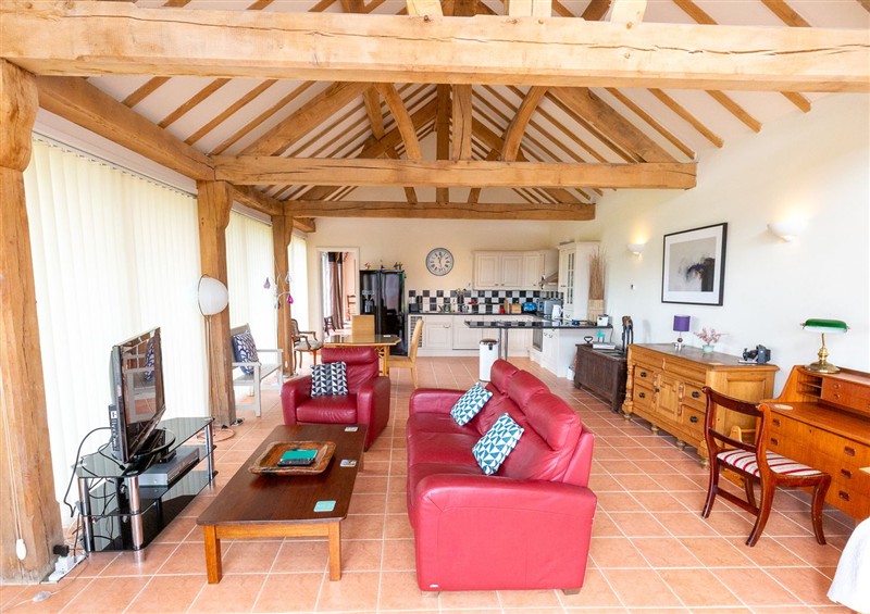 The living room at Natures Lodge, Cookley