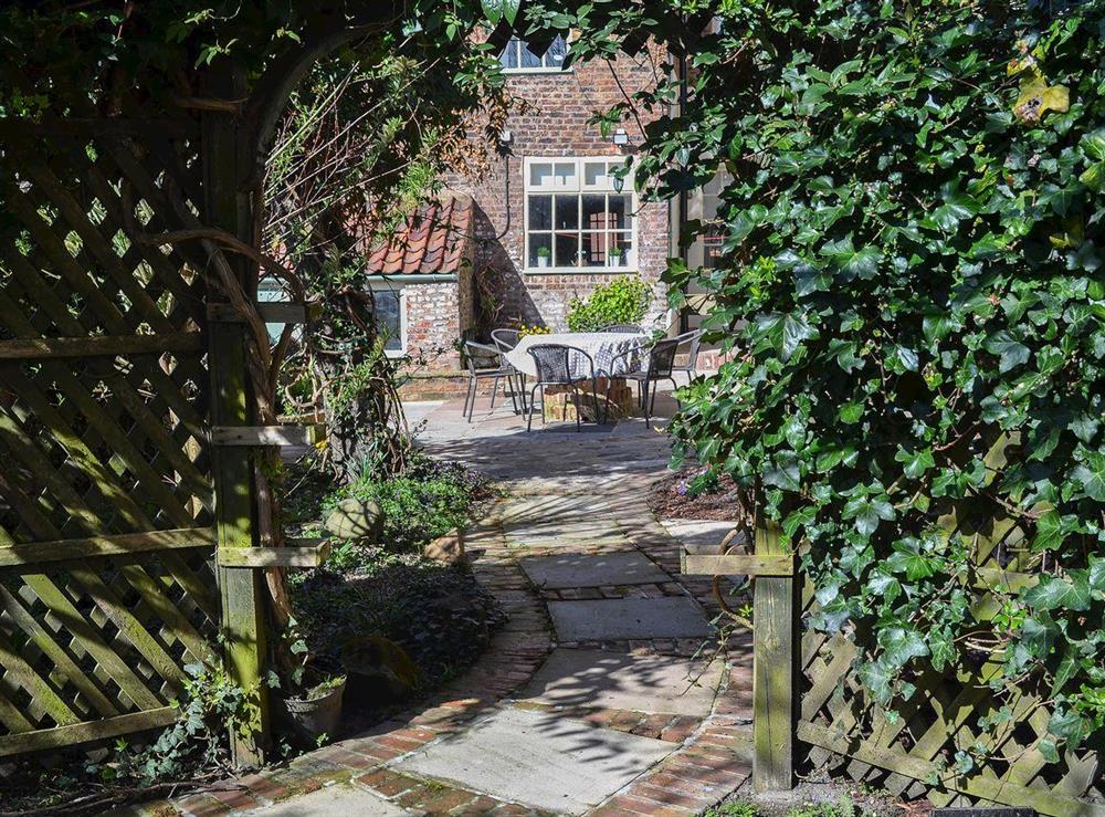 Secluded and private garden at Nells Cottage in Bridlington, North Humberside