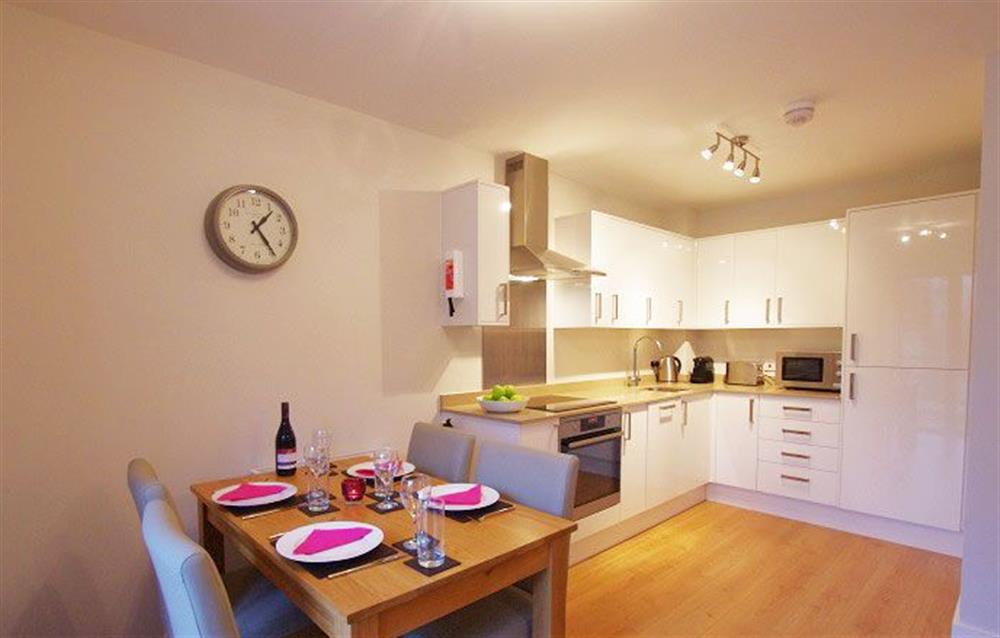 The kitchen and dining area at Nelson Apartment, Bath, Somerset