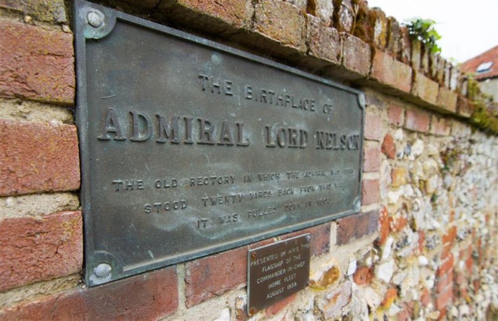 Birthplace Plaque - Admiral Lord Nelson at Nelsons Barn, Burnham Thorpe near Kings Lynn
