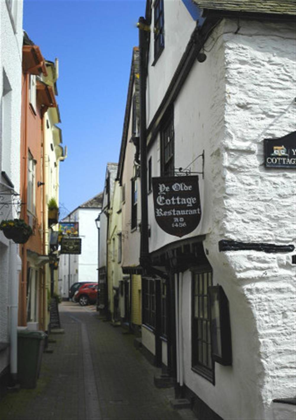 The pretty village streets of Looe at Nelsons Cottage in Looe