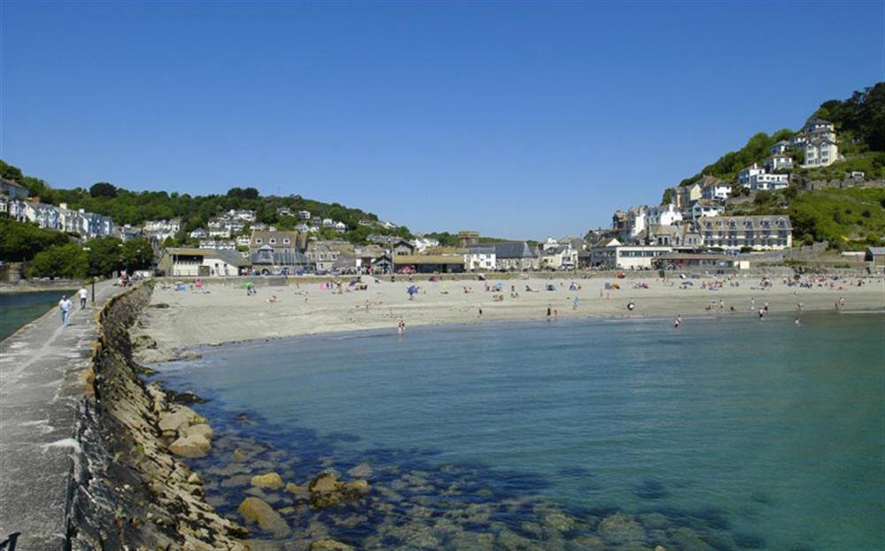 The popular sandy beach at East Looe at Nepenthe in Polperro