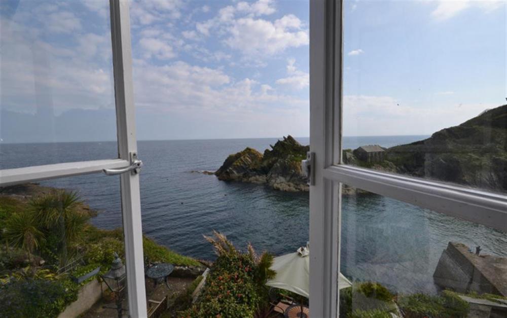 The views from the bunk bedroom at Nepenthe in Polperro