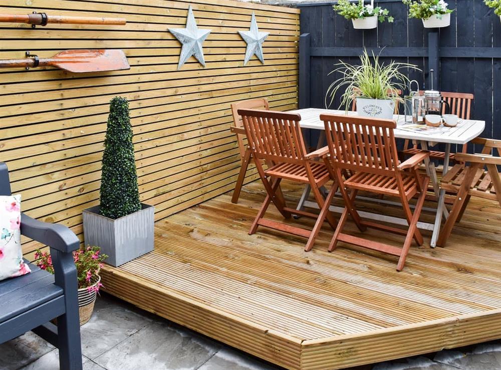 Outdoor area at Neptune Cottage in Amble, Northumberland