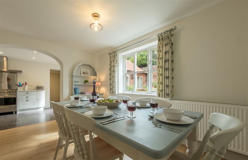 Ground floor: Dining room leading into kitchen  at Neptune House, Wells-next-the-Sea