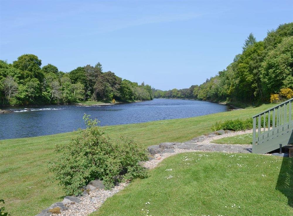 The shared grounds have direct access to the River Ness at Benula Lodge, 
