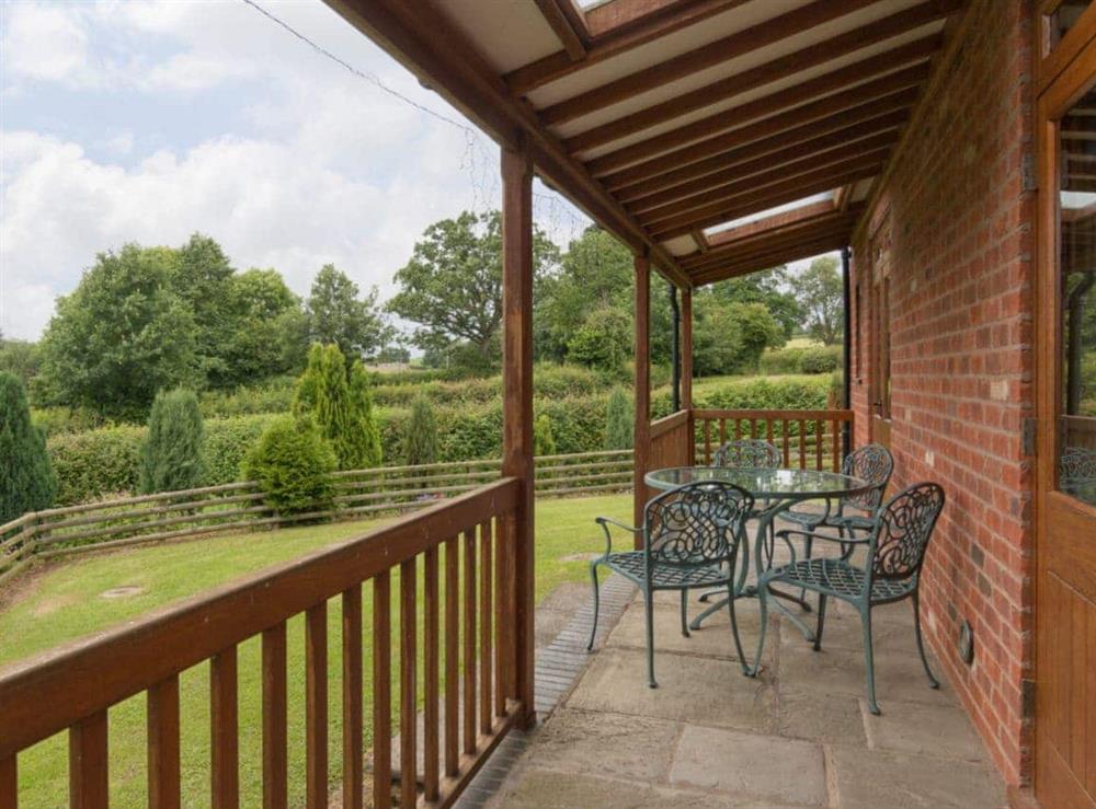 Terrace with outdoor furniture at Parkers Lodge, 