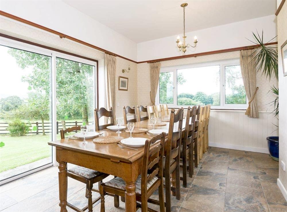 Large dining room at Neuaddlas Country House in Tregaron, near Aberystwyth, Dyfed