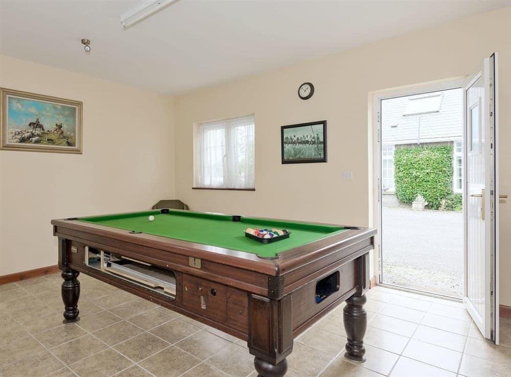 Pool table in the games room at Neuaddlas Country House in Tregaron, near Aberystwyth, Dyfed