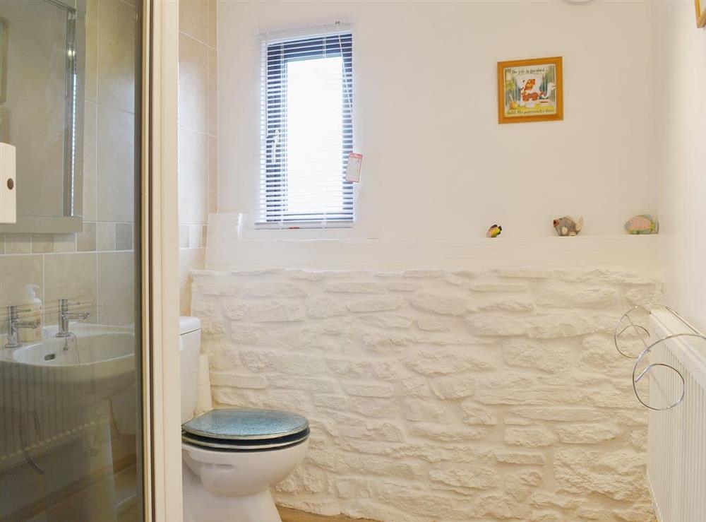 An en suite shower room adjoining the double bedroom is surprisingly spacious at The Barn, 