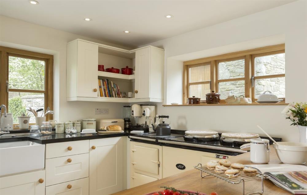 Well-equipped, light and airy kitchen at New Inn Cottage, Cardington