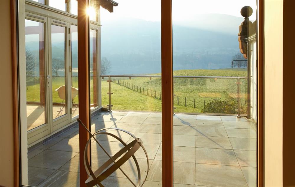 Balcony with access from the sitting room at New Lodge, Watermillock