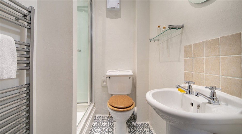The en-suite shower room at Newark Lower Lodge in Wotton-under-edge, Gloucestershire