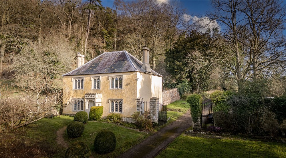 The large front garden at Newark Lower Lodge in Wotton-under-edge, Gloucestershire