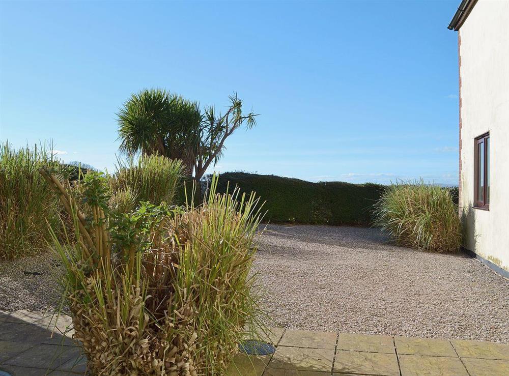 The private garden area is gravelled and has far-reaching views over the surrounding area at Anglers Rest, 