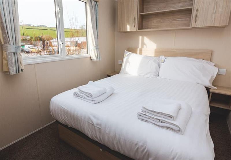 Double bedroom in the Superior Caravan 3 at Newquay Bay Resort in Newquay, Cornwall