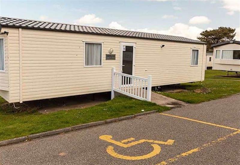 Outside the Comfort Plus Caravan 2 at Newquay Bay Resort in Newquay, Cornwall