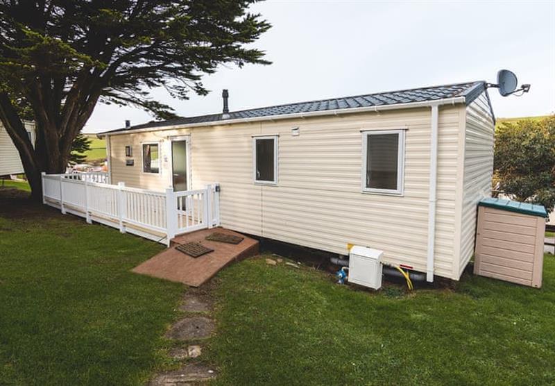 Outside the Superior Plus Caravan 2 at Newquay Bay Resort in Newquay, Cornwall