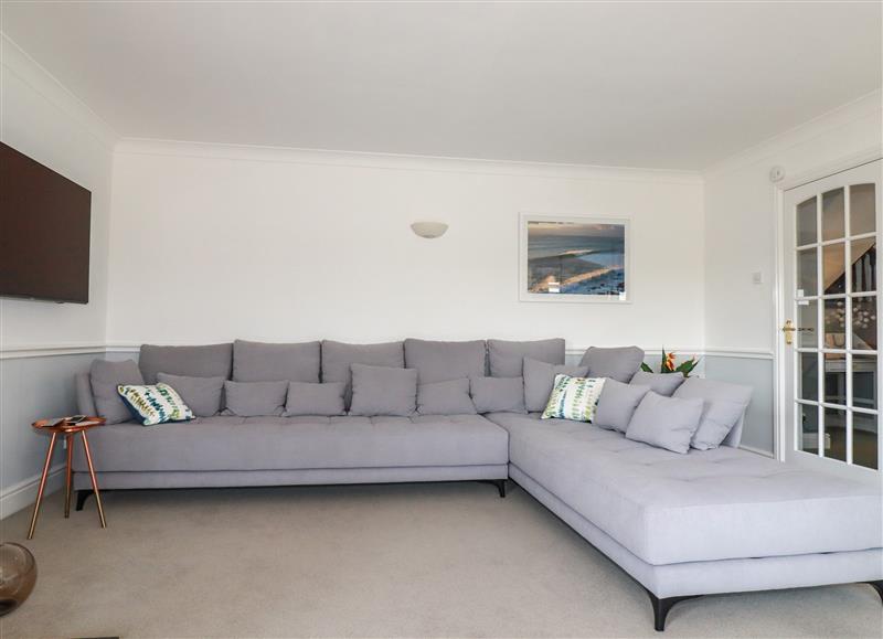Relax in the living area at Newquay Tamarisk Lodge on the Gannel, Newquay