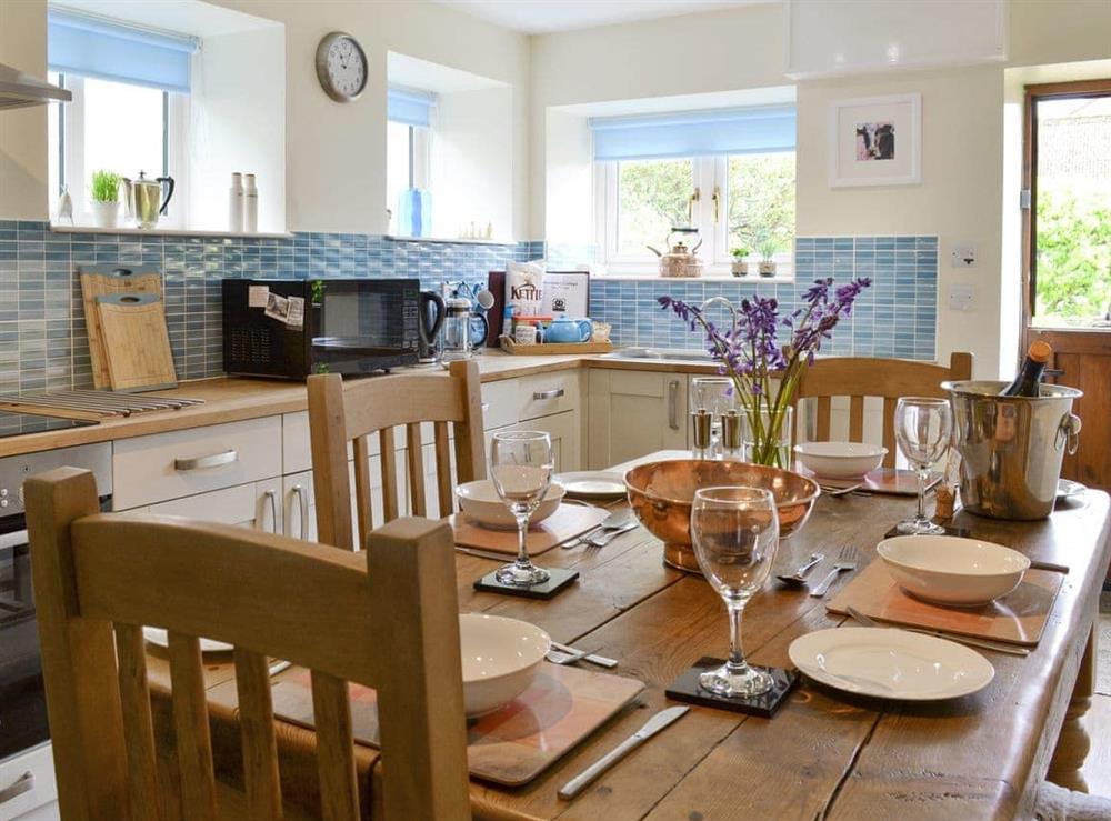 Convenient dining area at Newstead Cottage in Thornton-le-Dale, near Pickering, North Yorkshire