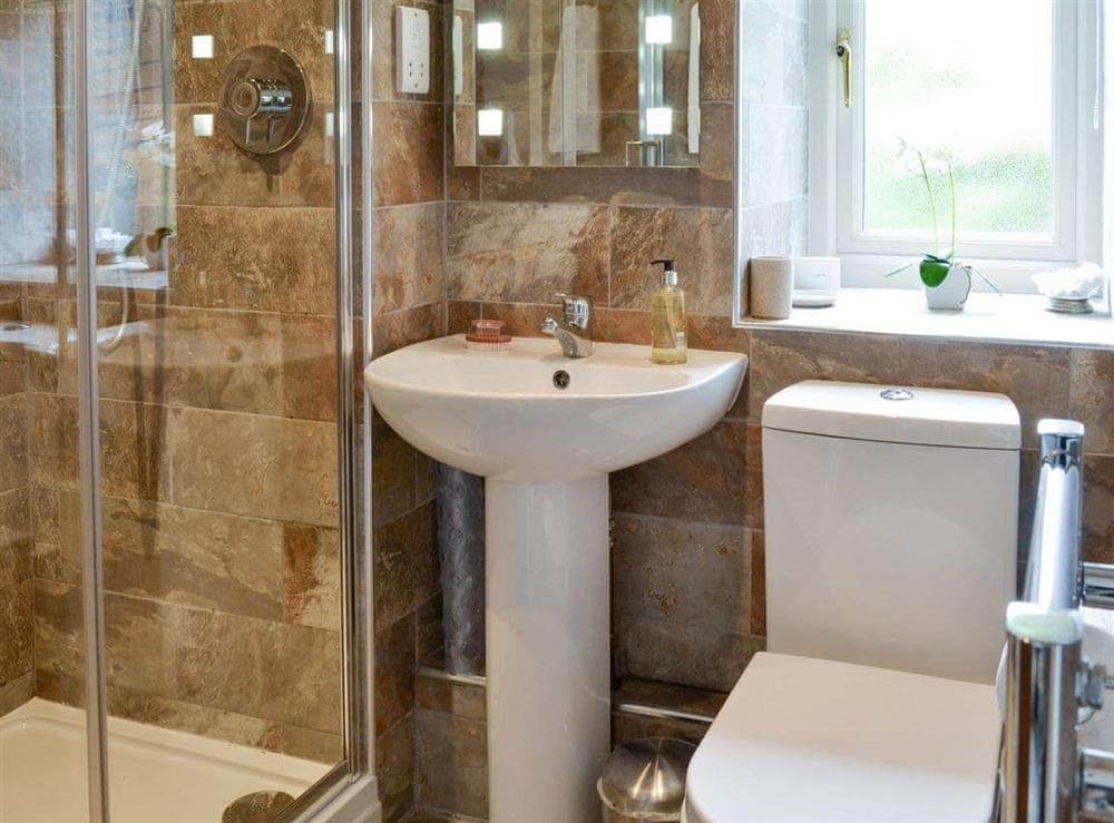 En-suite shower room at Newstead Cottage in Thornton-le-Dale, near Pickering, North Yorkshire