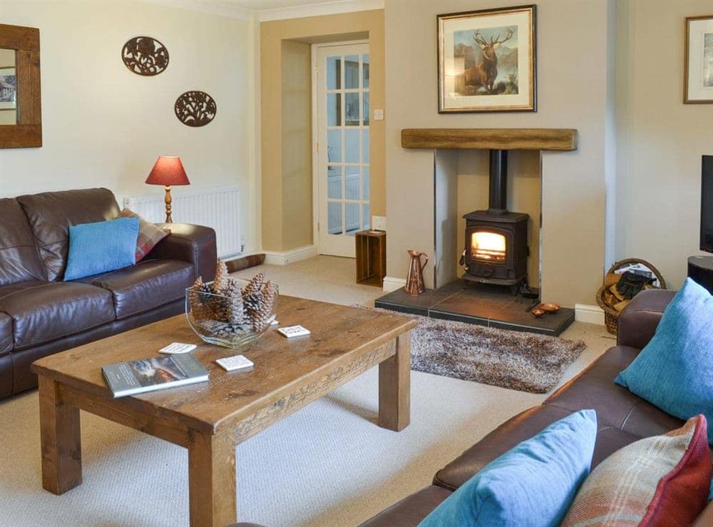 Stylish living room at Newstead Cottage in Thornton-le-Dale, near Pickering, North Yorkshire