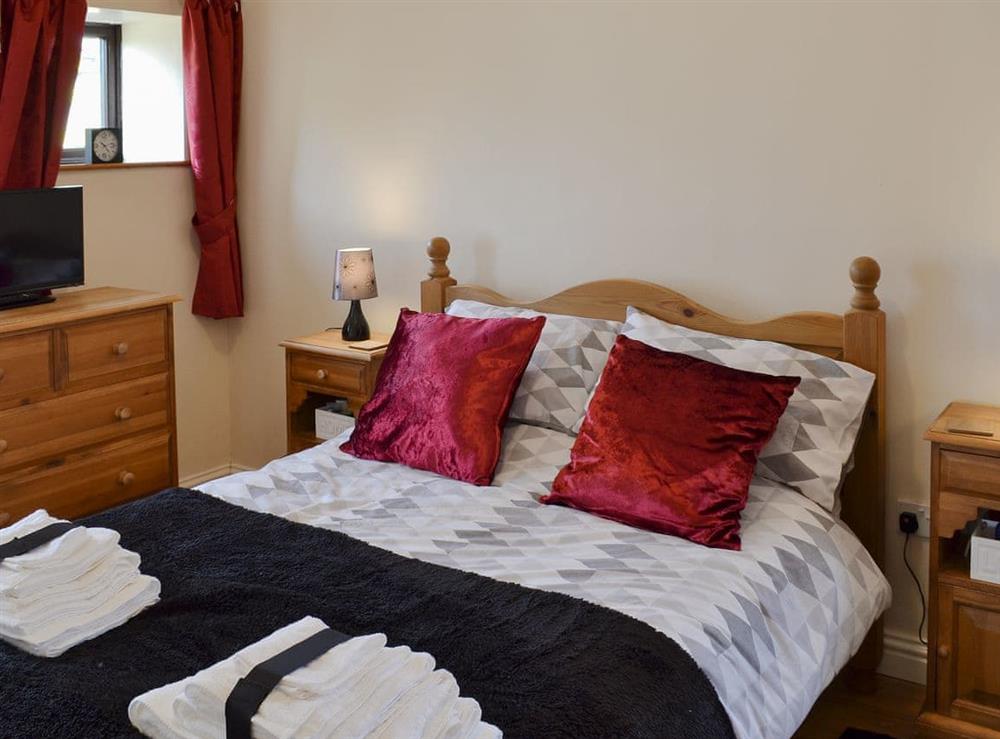 Comfortable double bedroom at Nield Bank Bungalow in Quarnford, near Buxton, Staffordshire