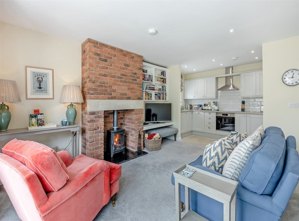 Open plan living space at Nightfold in Doxford, near Embleton, Northumberland