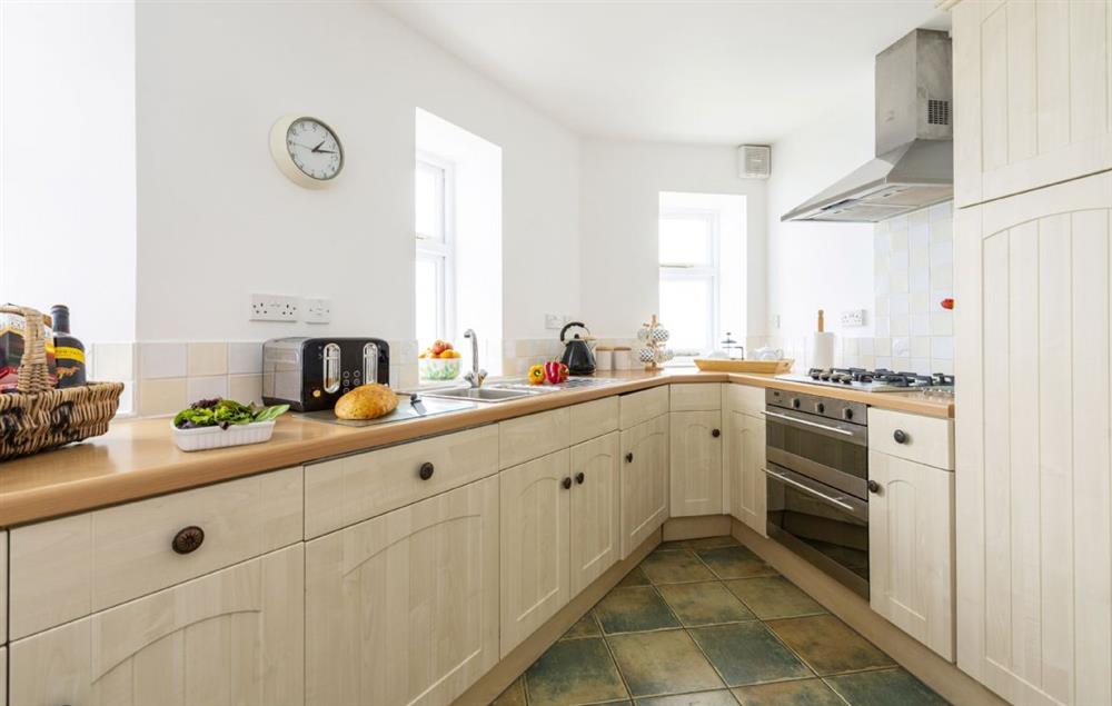 Fully equipped kitchen at Nimbus Cottage, Trevose Head Lighthouse