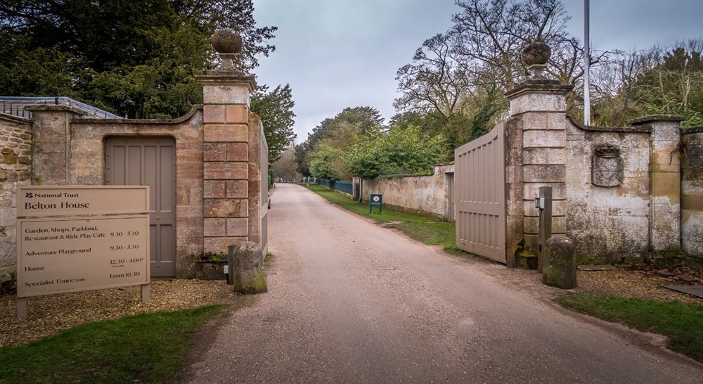 The entrance to Belton House, Lincolnshire at No. 1 Belton in Grantham, Lincolnshire