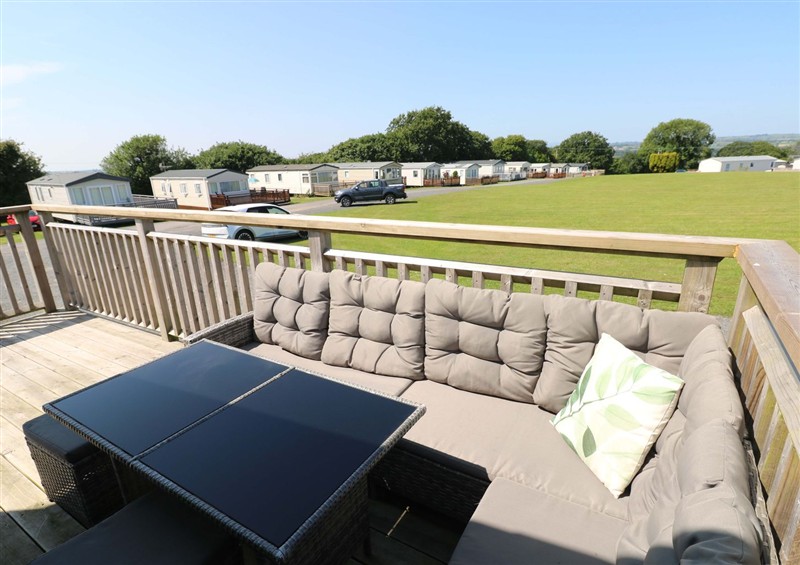 The patio in No 13 Broadfield Farm Holiday Park at No 13 Broadfield Farm Holiday Park, Broadfield near New Hedges