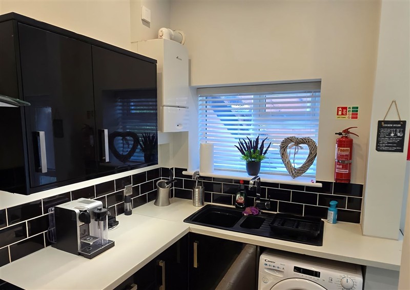 The kitchen at No 2 Emporium Apartments, Prestatyn