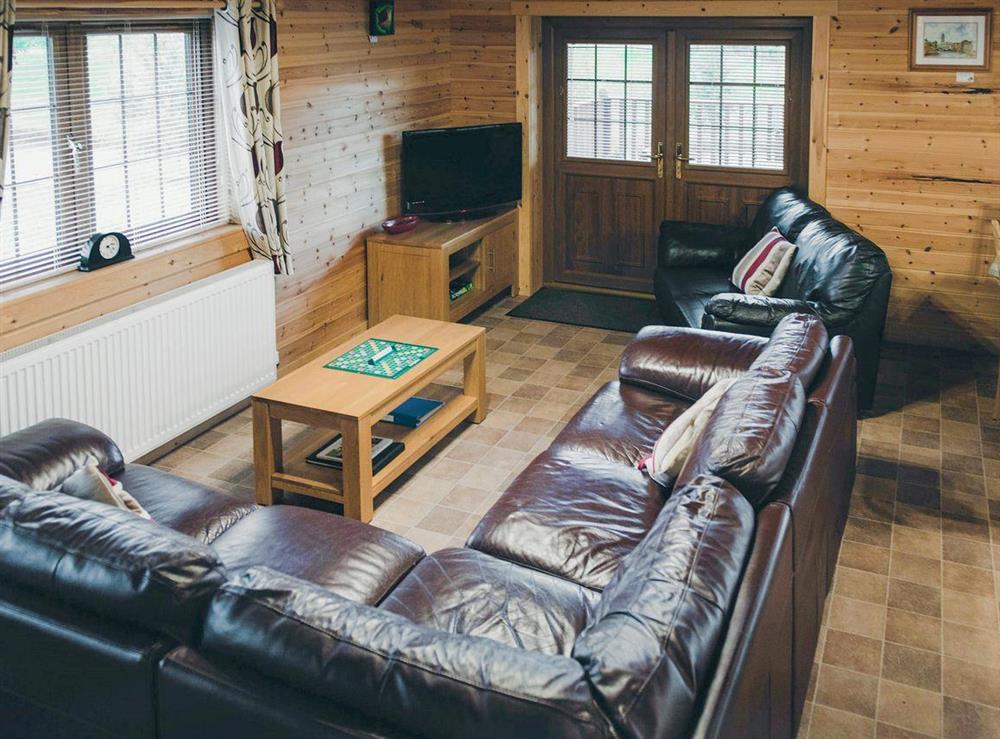 Comfortable living area of open-plan living space at No. 6 Lake View Lodge in Old Leake, near Boston, Lincolnshire
