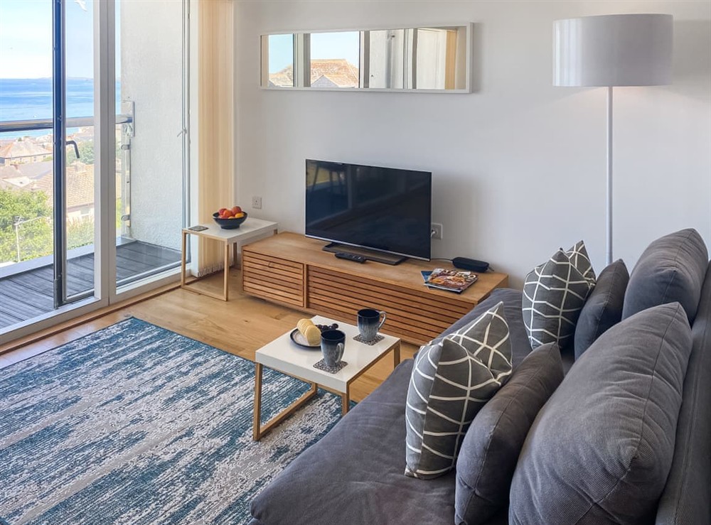 Living area at No.1 Quay Court in Newquay, Cornwall