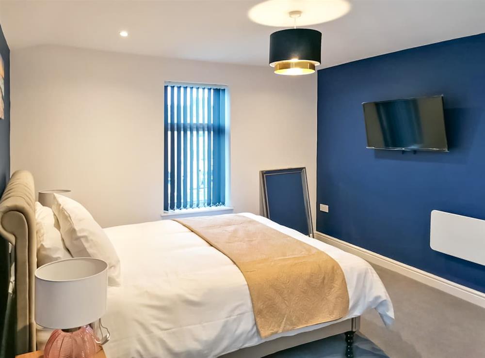 Double bedroom at No.10 Apartments in Blackpool, Lancashire