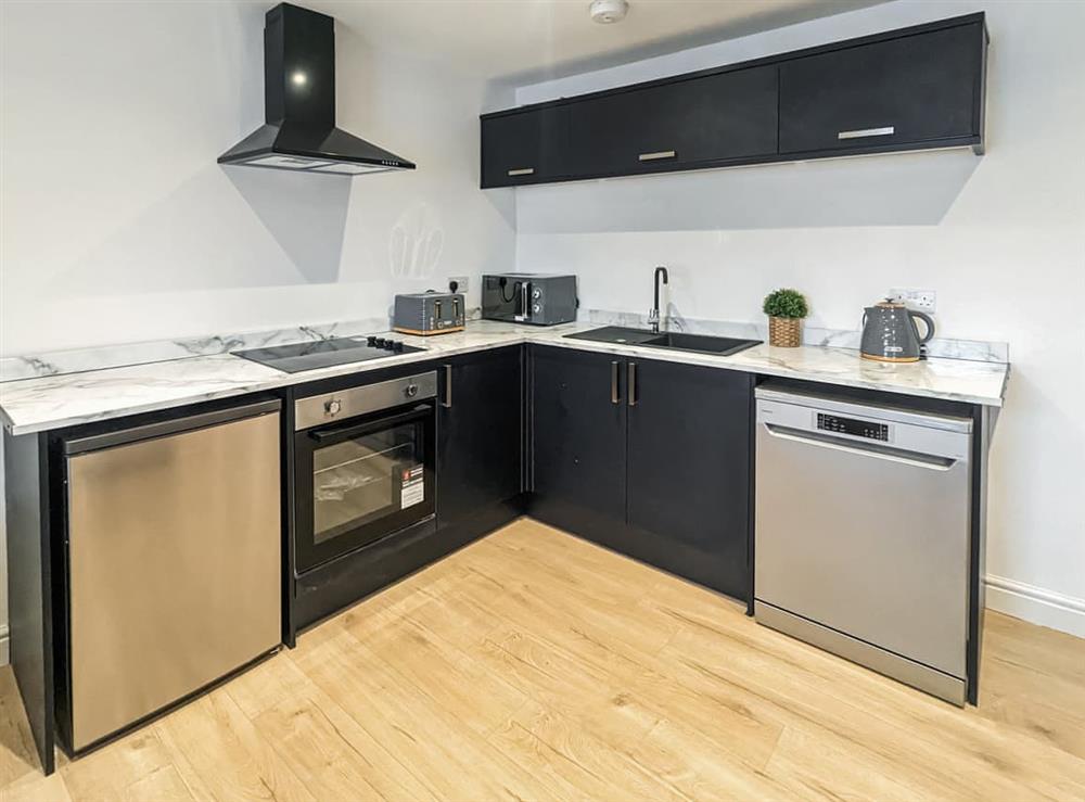 Kitchen area at No.10 Apartments in Blackpool, Lancashire