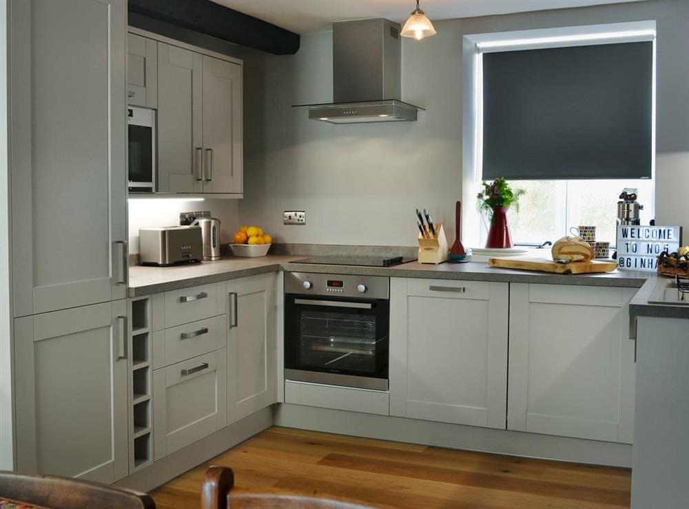 Contemporary style kitchen at No.5 at Ginhaus in Llandeilo, Carmarthenshire, Dyfed