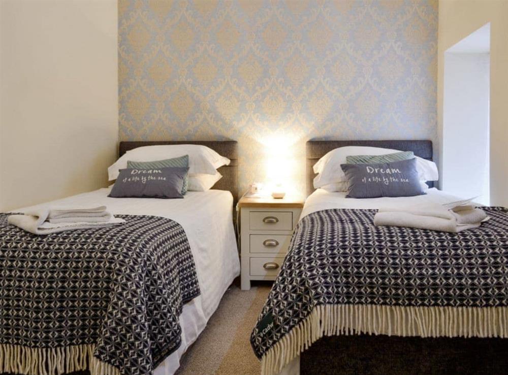 Good-sized twin bedroom at Noddfa in Harlech, Gwynedd., Great Britain