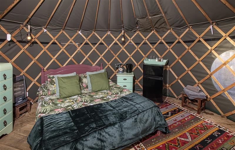 This is the bedroom at Nomad Yurt, Felindre near Beguildy