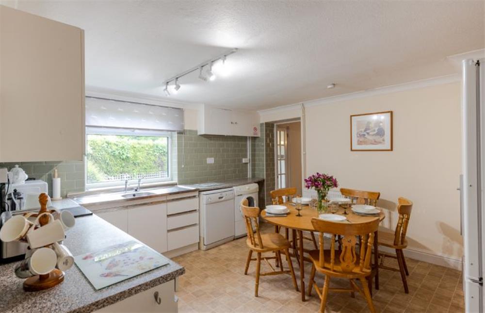 Ground floor: Kitchen with dining area at Norahs Cottage, Potter Heigham near Great Yarmouth