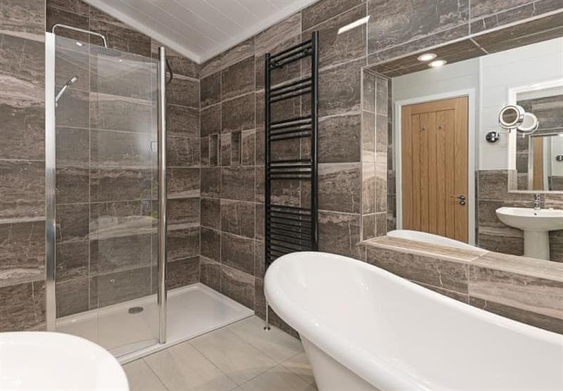 Bathroom in a Sandringham Premier (photo number 2) at Norfolk Woods Resort & Spa in Pentney, King’s Lynn